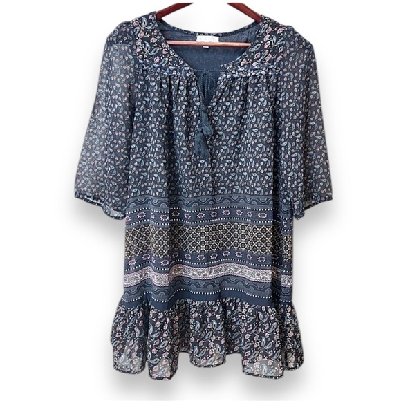 Anthropologie Patrons of Peace flowy tunic Dress, lined, 3/4 sleeve, size S - Picture 2 of 13